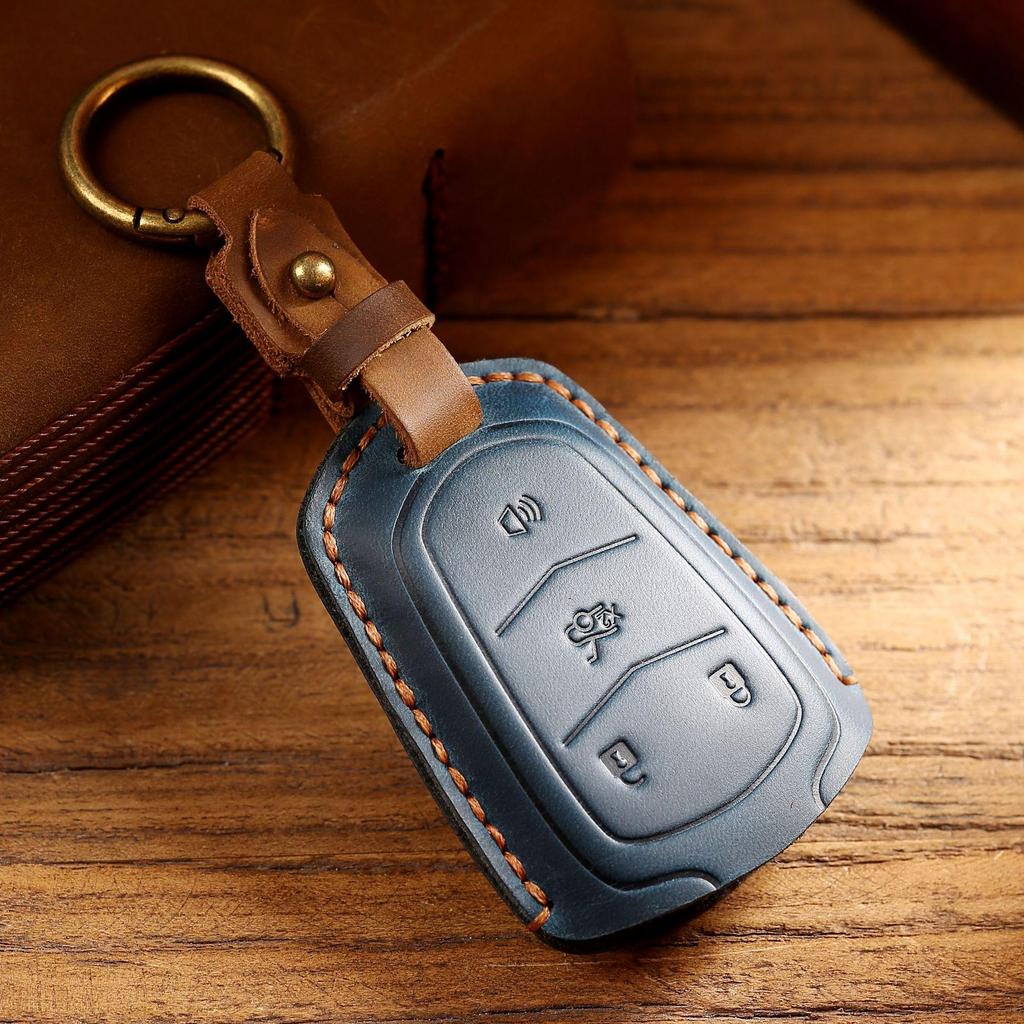 Cadillac CT5/XT4/XT5/CT6 Genuine Leather Key Case - Protective Cowhide Shell