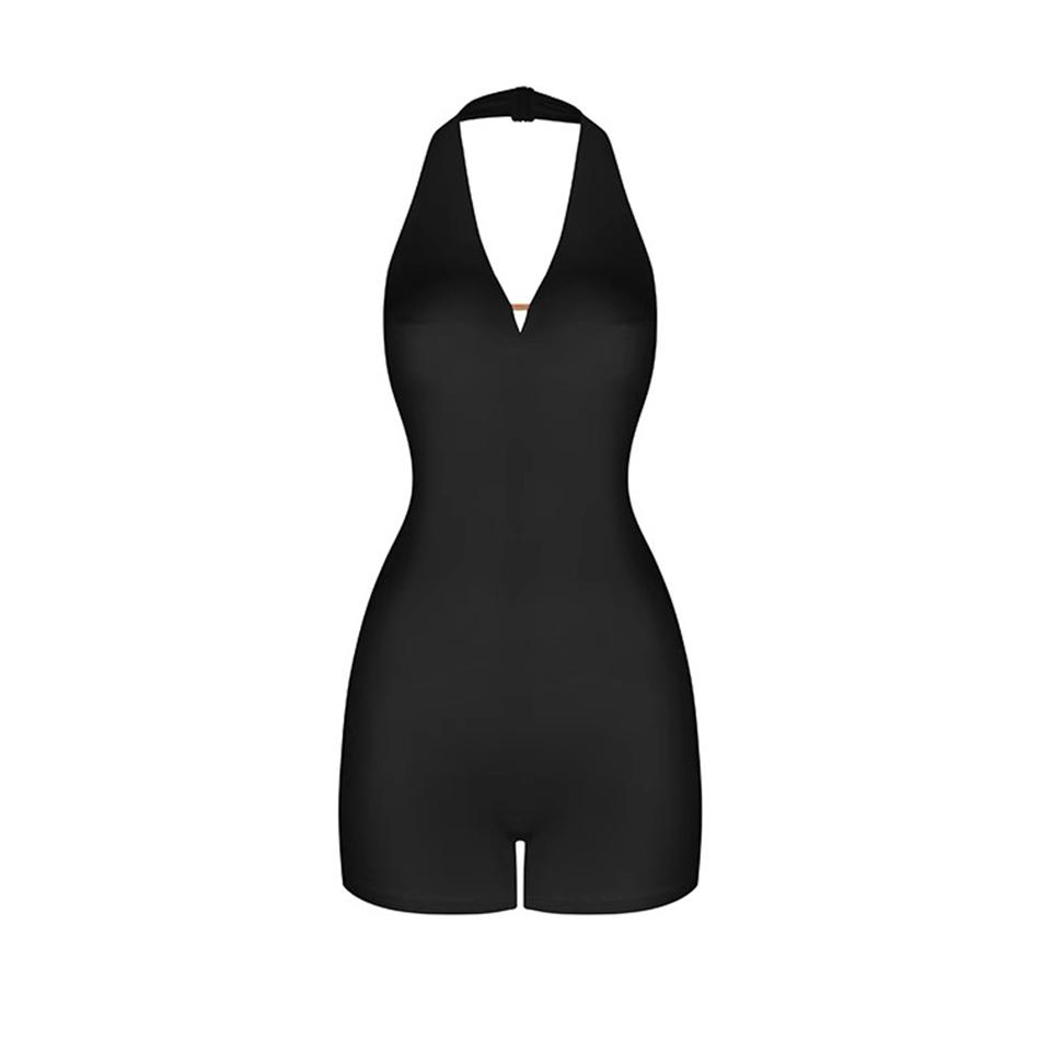Black V Neck Bare Back Latin Dance Bodysuit For Women Latin Dance Suit Line Dance Clothing Dancewear Top Female Skirt Suit Waltz XS