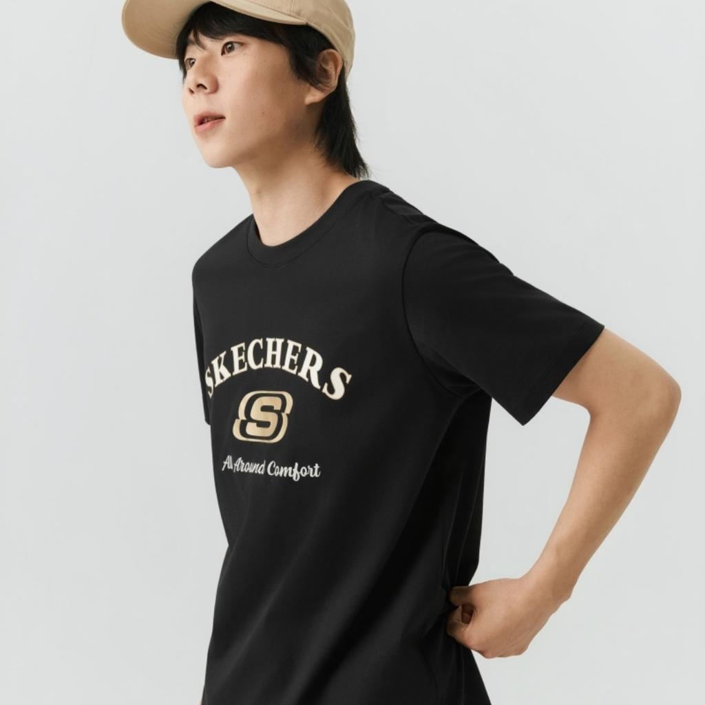 Skechers Comfortable Breathable Antibacterial Crew Neck T-Shirt Unisex Tops L226U067-0018