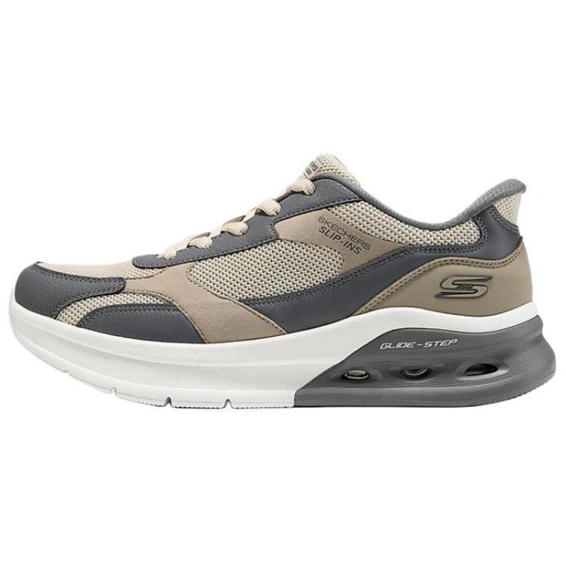 Skechers BOBS Sport Arc Waves 2.0 Men Soft Cushioned Low Top Running Shoes Deep Taupe Brown 118342-DKTP 39.5