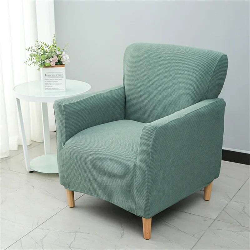 Solid Color Tub Club Armchair Cover Stretch Sloping Arm Back Slipcover Soft Single Small Chair Seater Sofa Covers For Home Club