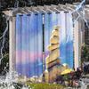 High-Definition 3D Outdoor Scenery Waterproof Curtains for Rainy Days