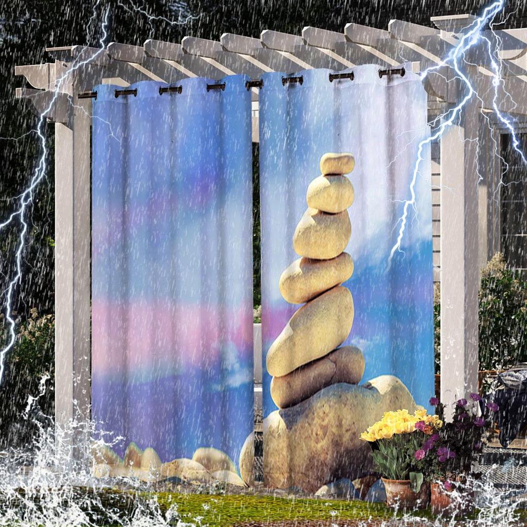 High-Definition 3D Outdoor Scenery Waterproof Curtains for Rainy Days