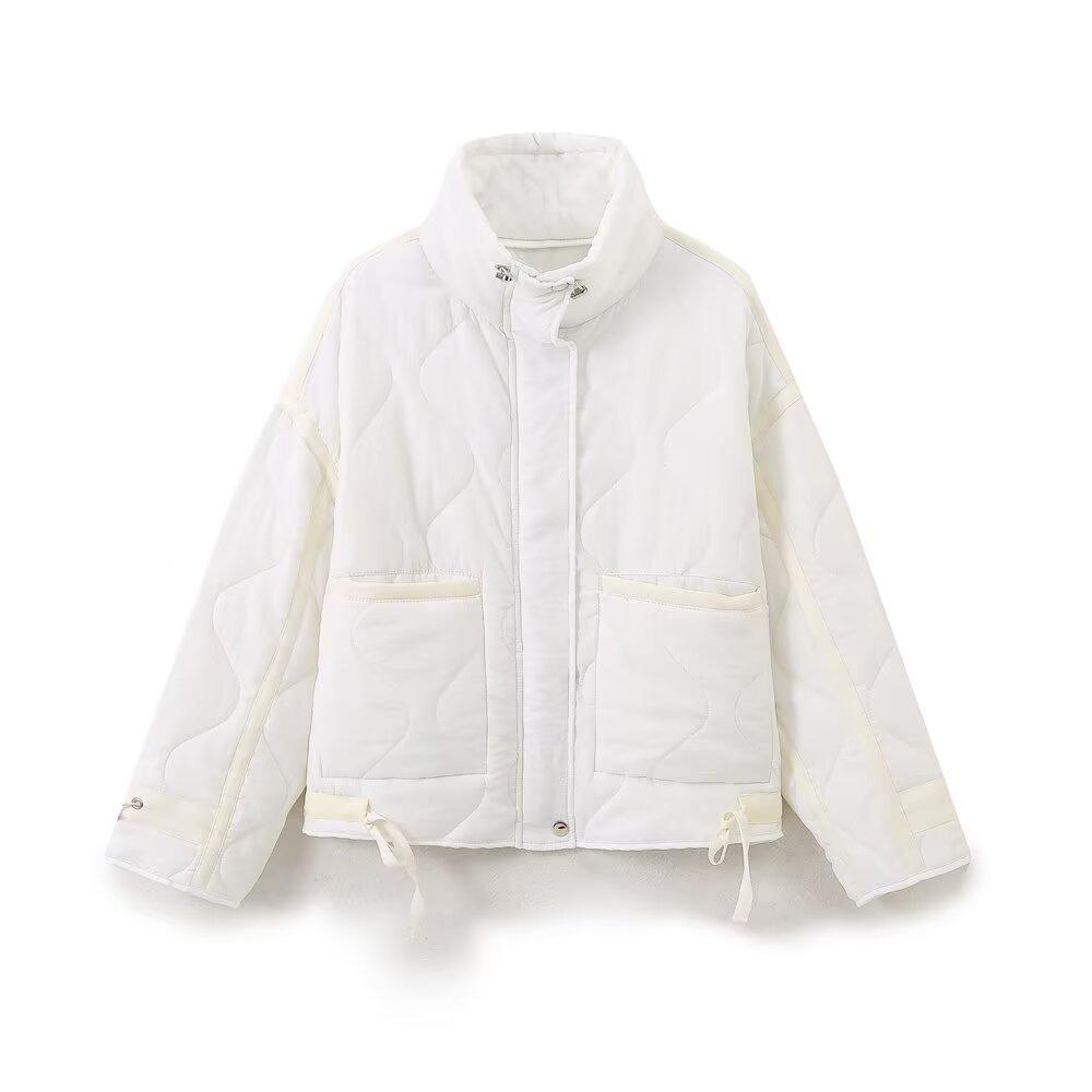 

Осень 2024 Женская универсальная хлопковая куртка в европейском и американском стиле Extra Small белый
