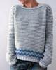 Multicolor Round Neck Knit Sweater with Sheep Pattern
