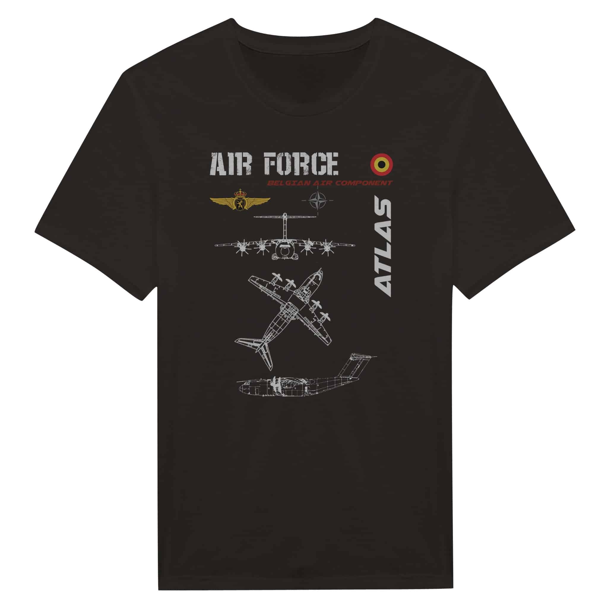 

Belgian Air Force A400M Atlas Military Transport Aircraft T-Shirt 100% Cotton O-Neck Short Sleeve Summer Casual Mens T-shirt M
