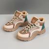 Women's Winter Chunky Platform Sneakers Lace-Up Warm Snow Boots Non-Slip Ankle Booties With Faux Fur Lining Comfort Walking Short Boot Shoes for Women
