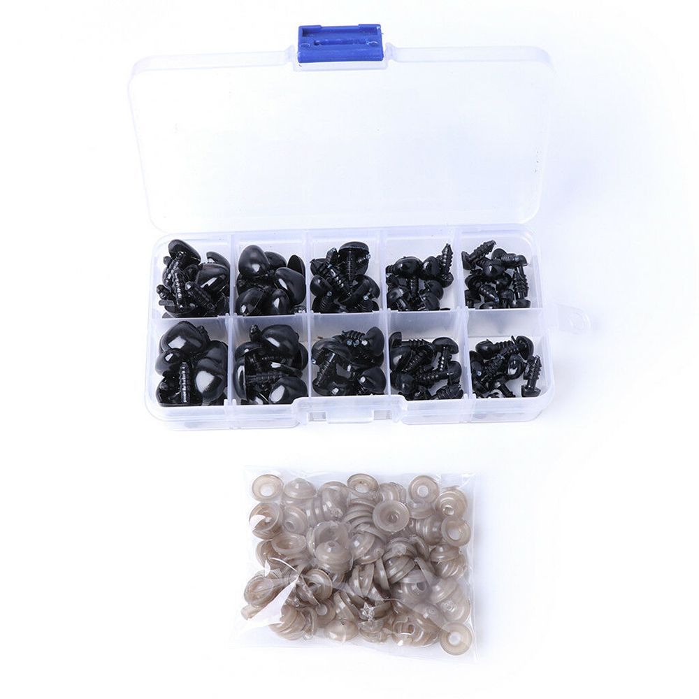 5 Sizes 100pcs/box Triangle Mini Black DIY Craft Nose Accessories Stuffed Animals Supplies