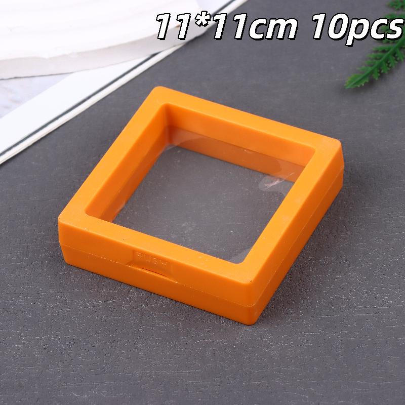 10Pcs Transparent Floating Display Box Plastic Film Jewelry Packaging Box Jewelry Necklace Ring And Collectible Storage Box