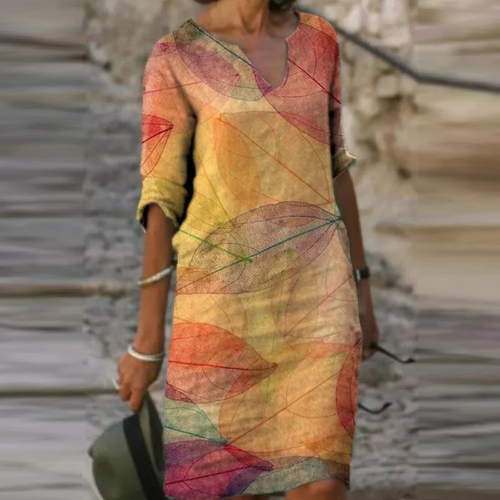 

Женское летнее удобное повседневное платье с v-образным вырезом и коротким рукавом в стиле ретро L жёлтый