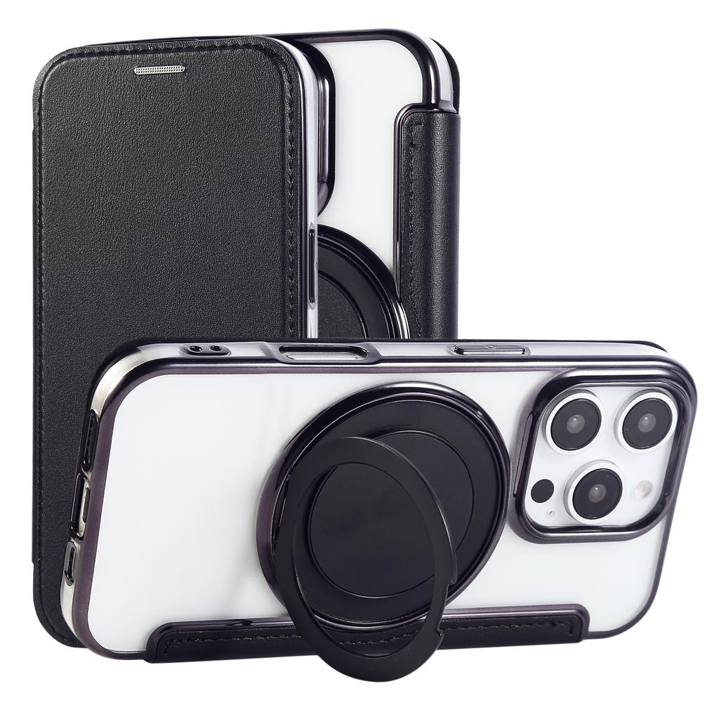 Cards Bag Wallet Leather Case for iPhone 16 Pro Max 15 Plus 14 13 12 for Magsafe Magnetic 360 Rotating Kickstand Flip Book Cover