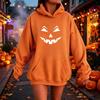 Damen Kapuzenpullover mit lässigem Halloween-Print, Langarm-Pullover für trendige saisonale Outfits