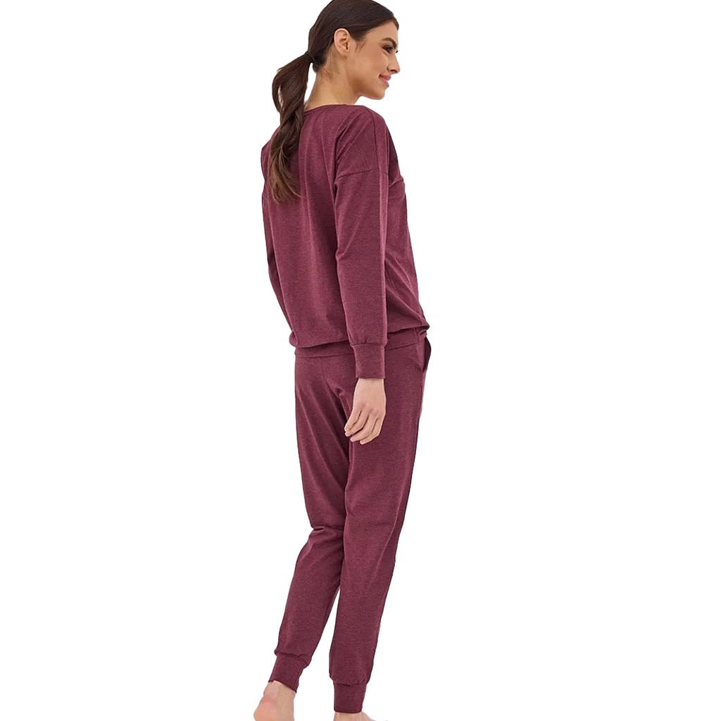 Cornette Women's Tracksuit Set Long Sleeve Modal Cotton Burgundy