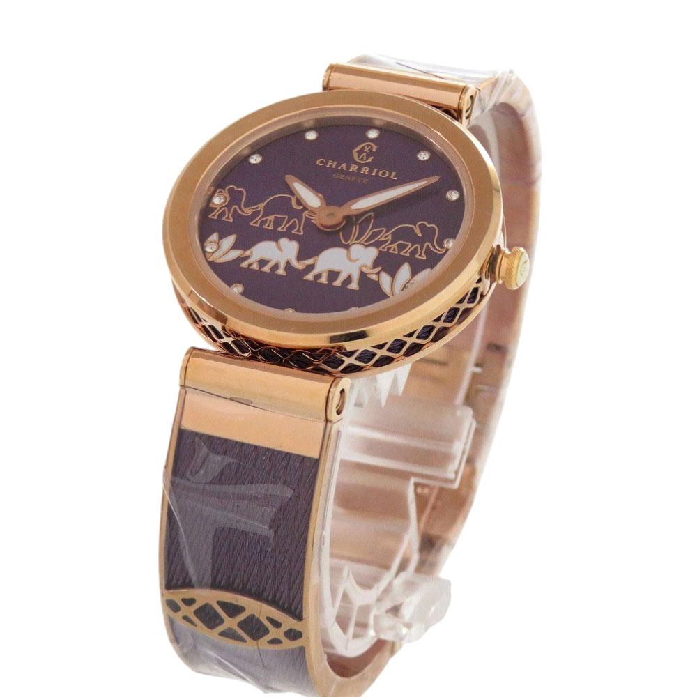 Used AUTHENTIC CHARRIOL FE32.A02.013 FOREVER 12P Diamond purple SS Quartz Wristwatch