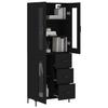 VidaXL Buffet haut Noir 69,5x34x180 cm Bois d'ingénierie 3198594