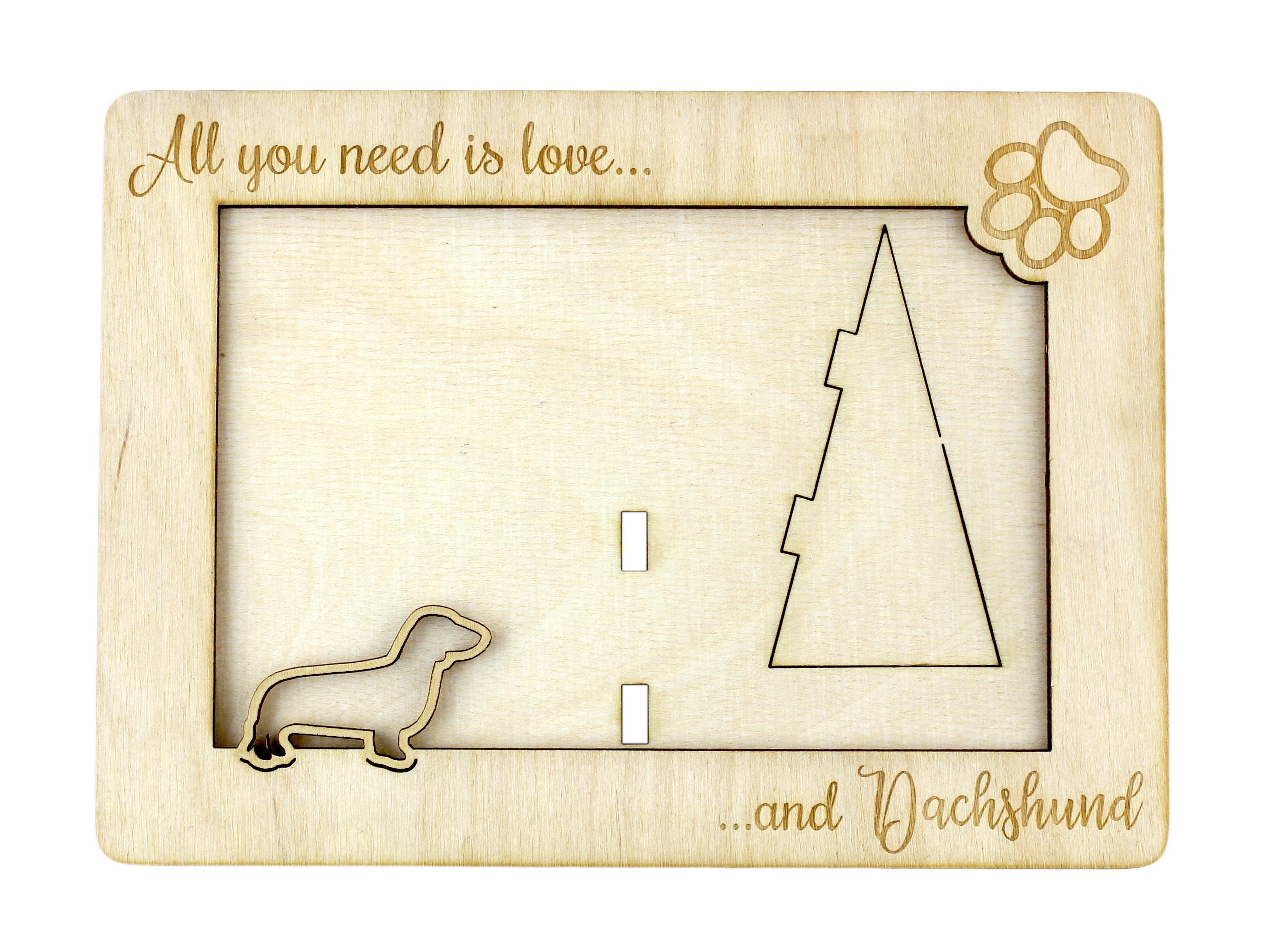 

Dachshund Smooth-haired, Wiener dog, Badger dog - Photo frame, engraved wooden frame, a lovely gadget for the dog lover by Art-Dog