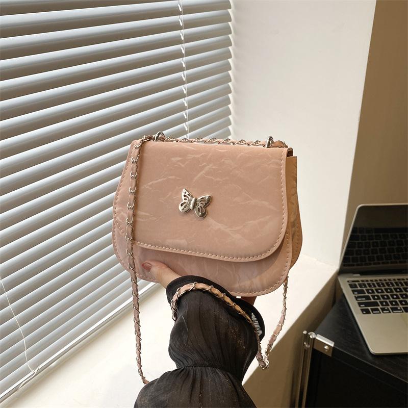 

This year s popular small bag 2025 new fashion shoulder high-end bow small square bag versatile foreign style messenger bag рожевий