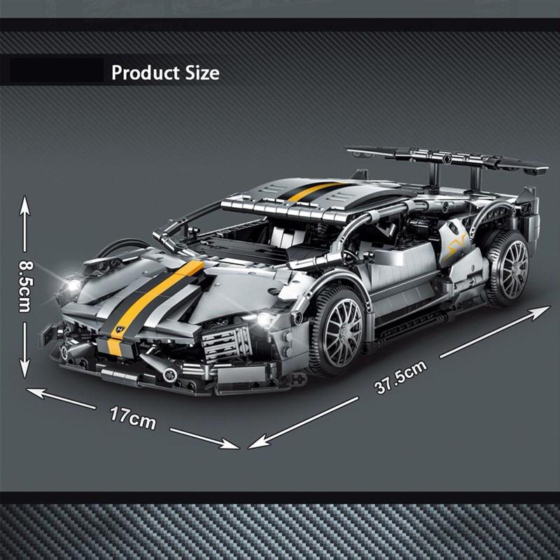 Technical Lamborghinied Bat Sports Car Building Blocks Carbon Fibre Assemble Model Vehicle Bricks Kids Toys Christmas Gifts