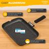 Poêle à Griller Induction Antiadhésif Titane 34x24cm Fonte d'Aluminium sans PFOA Briebe GP1160 01079