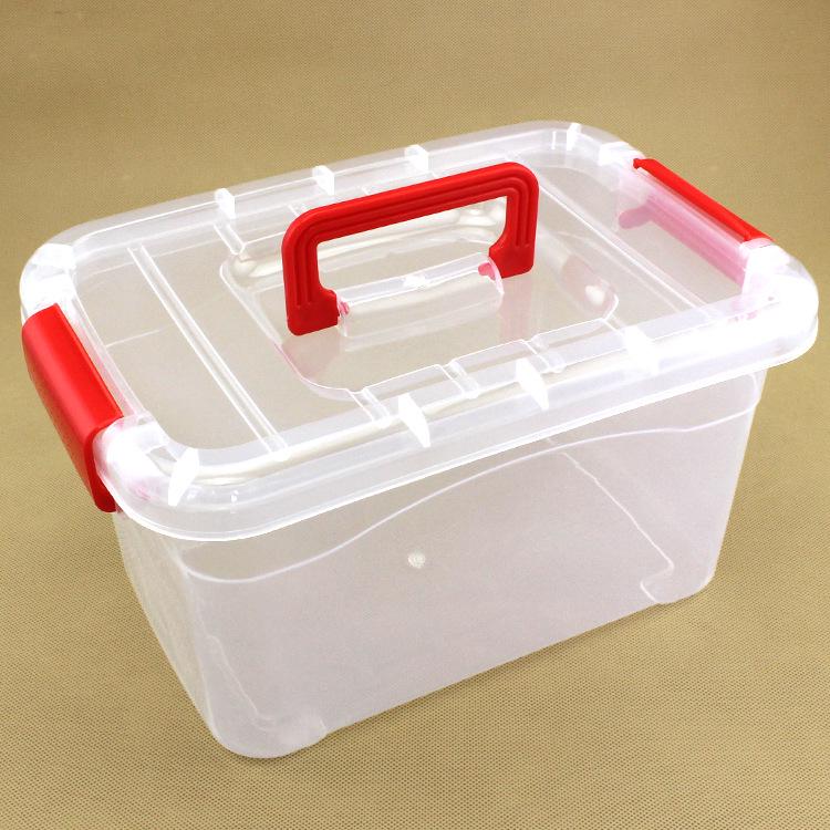 PP Large Transparent Plastic Tote Storage Box with Lid for Toys and Food