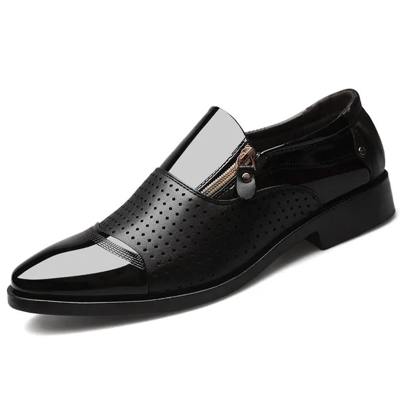Mode Italienische Schwarze Formelle Schuhe Herren Slipper Hochzeitskleid Lackleder Oxford Schuhe für Herren Leder