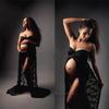 European & American Women's Lace Maternity Strapless Maxi Dress - Photography Sleeveless Long Train (2020 Model)