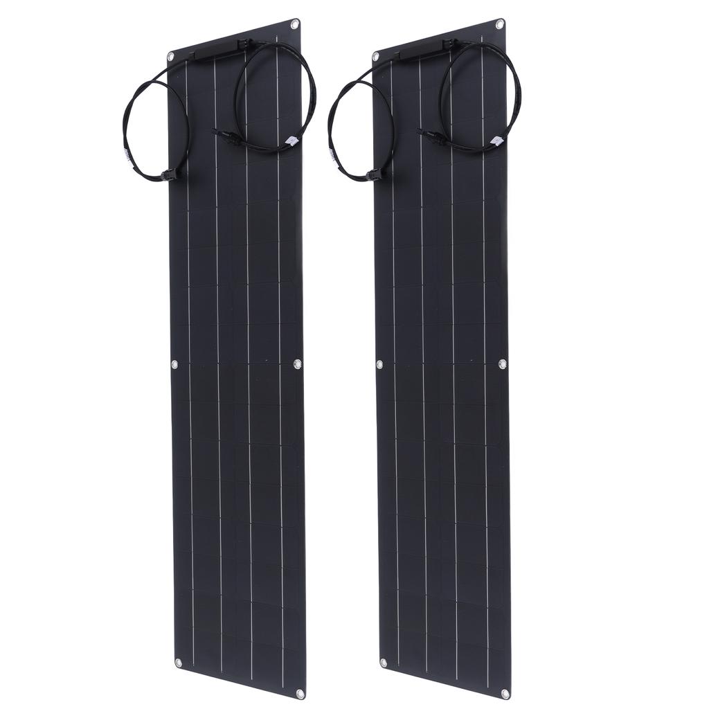100W Flexible Solar Panel with Cable Monocrystalline PET Photovoltaic Panel for Power Station Black