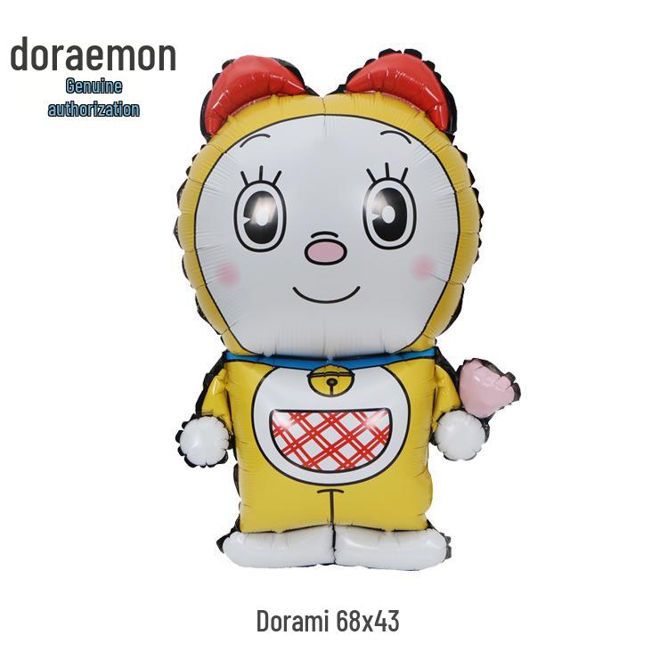 Large Doraemon & Dorami Aluminum Foil Balloons - Birthday Decoration