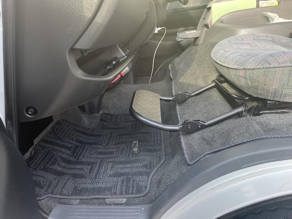 Foldable passenger seat footrest with cover for Toyota Hiace Regius Ace all models Easy to (200 series, S-GL, 1-7). install.