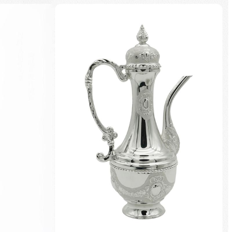 Set di 3 tazze da offerta europee Calice da altare Combinazione di brocca da vino Fornitura buddista Vintage per Havdalah Pasqua Regalo tradizionale