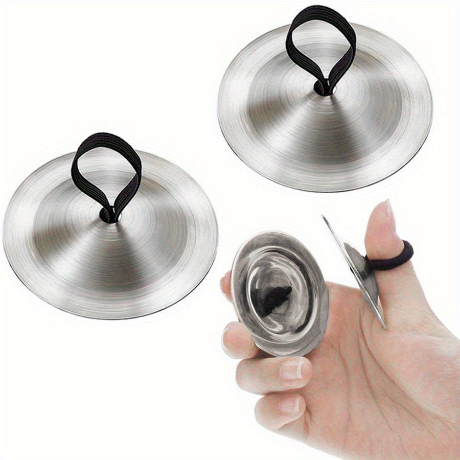 1 Pair Silver Finger Cymbals - Traditional Middle Eastern Hand Drum Dance Props | Belly Dance Accessories for Performers ZSY