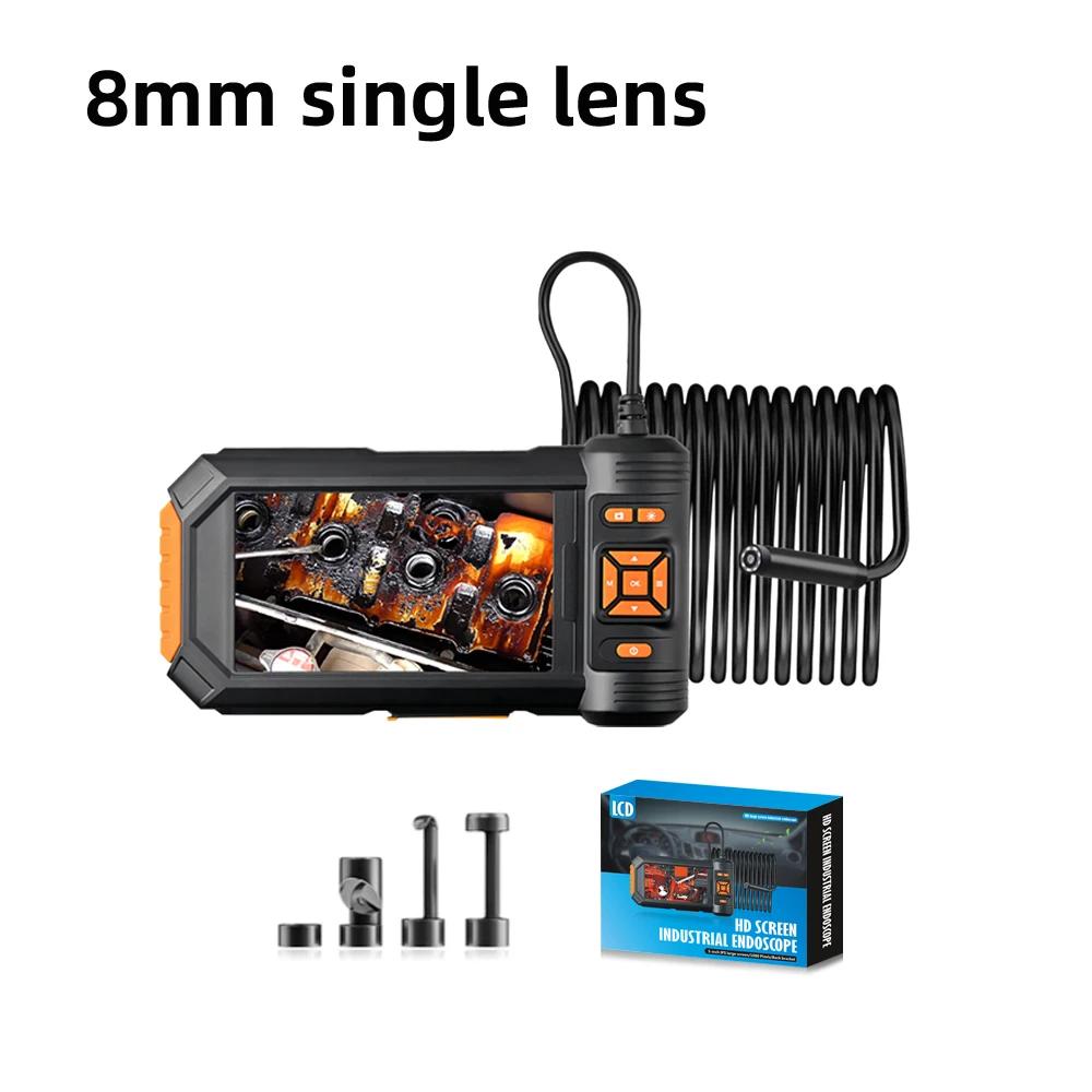 Dual Single Lens Endoscope Camera 1080P HD Inspection Camera 5M 10M Borescope Snake Camera with Light for Pipe Sewer Car Repair 2m