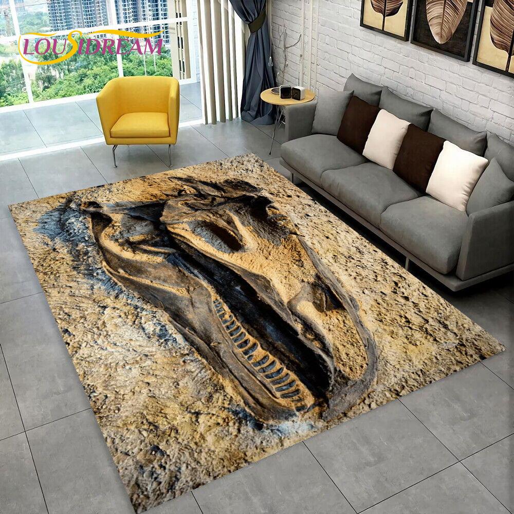 Animal Dinosaur Fossil Series 3D Area Rug,Carpet Rug for Home Living Room Bedroom Sofa Doormat Kitchen Decor,Non-slip Floor Mat