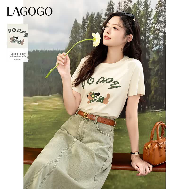 LAGOGO Women s Cartoon Graphic T-Shirt S