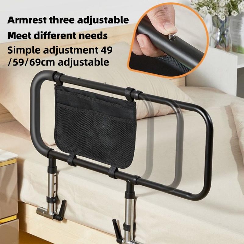 Bedside Handrail Anti-Fall Safety Handrail Bedside Guard Rail Bed Guard Storage Pouch Elderly Pregnant Patients Disabled