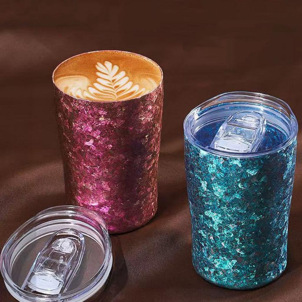 Stylish Pure Titanium Double-Wall Beer Mug Office Lightweight Travel Coffee Cup Car Portable Straw Insulated Cup Titanium Cup