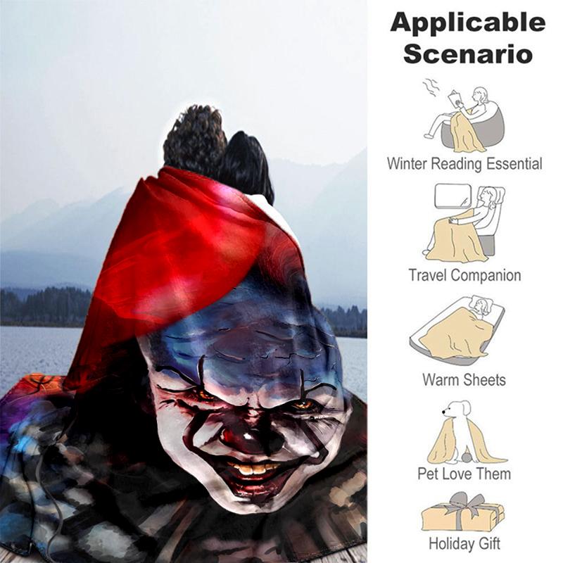 1pc Blanket Pennywise the Dancing Clown2 Print Design, Lightweight Blanket for Sofa, Bed- Soft &Warm, Gift for All Seasons like Christmas, Halloween
