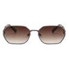 1/2pcs Retro Metal Sun Glasses Women Fashion Gradient Tea Color Wide Leg Design Unisex Female Sunglasses