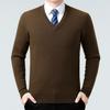 Men's Luxury Cashmere V-Neck Sweater - Warm, Stylish Autumn/Winter Layer for Middle-Aged Dads