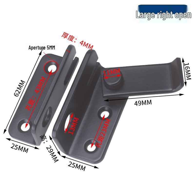 Stainless Steel No-Drill Door Lock Latch with Keyhole, Left/Right Opening, Anti-Theft Bolt.