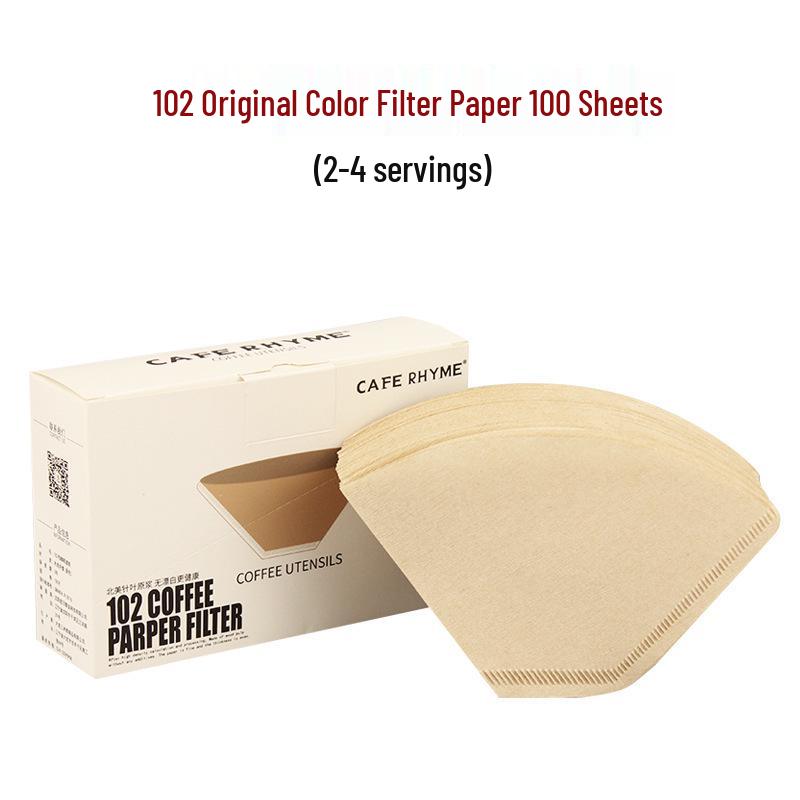 Unbleached Fan-Shaped Coffee Filter Bags for 2-4 Servings - Thickened, Solid Color