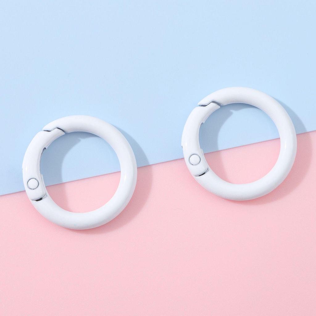 25mm Japanese & Korean Colored Alloy Keychain: Round Spray Paint Metal Ring for DIY Jewelry & Phone Accessories