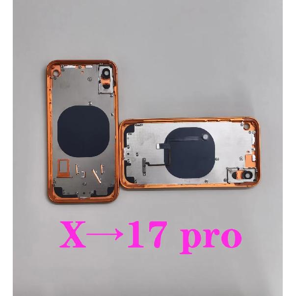 DIY Full Assembly Big Camera Flat For X like 17 Pro Housing,for iPhone X to 17 Pro X DIY 17 Pro Backshell X Convert 17 Pro