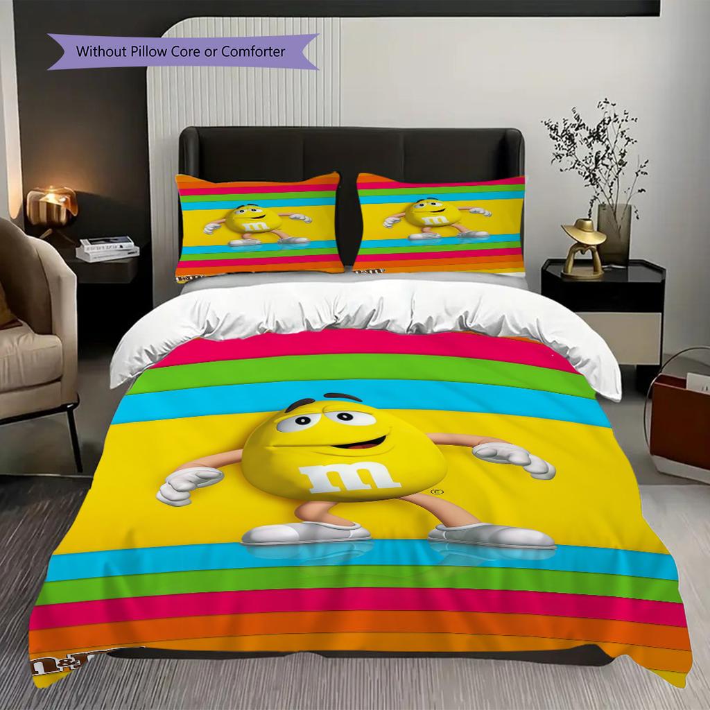 MMs Celebrates Confetti Bedding(1 * duvet cover + 2 * pillowcase, without core) Duvet cover and pillowcase Christmas birthday gift