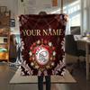 Custom Name,AFC Ajax Printed Flannel Blanket, soft throw for bedroom sofa, washable, Christmas present, great gift.