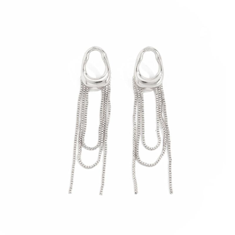 Elegant Long Fringe Ear Clips with Clip On Feature Pendant Earrings Suitable for Easy Wear Versatile Fashion Accessory