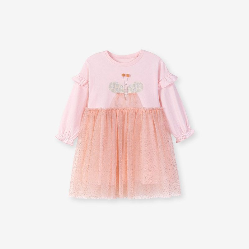 Детское платье Little Maven в европейском и американском стиле, Осеннее сетчатое платье для девочек, Милое детское платье S 3166 2Y (90cm)