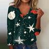 Women's Fashion Print Long Sleeve Knitted Cardigan Button Up Jacket
