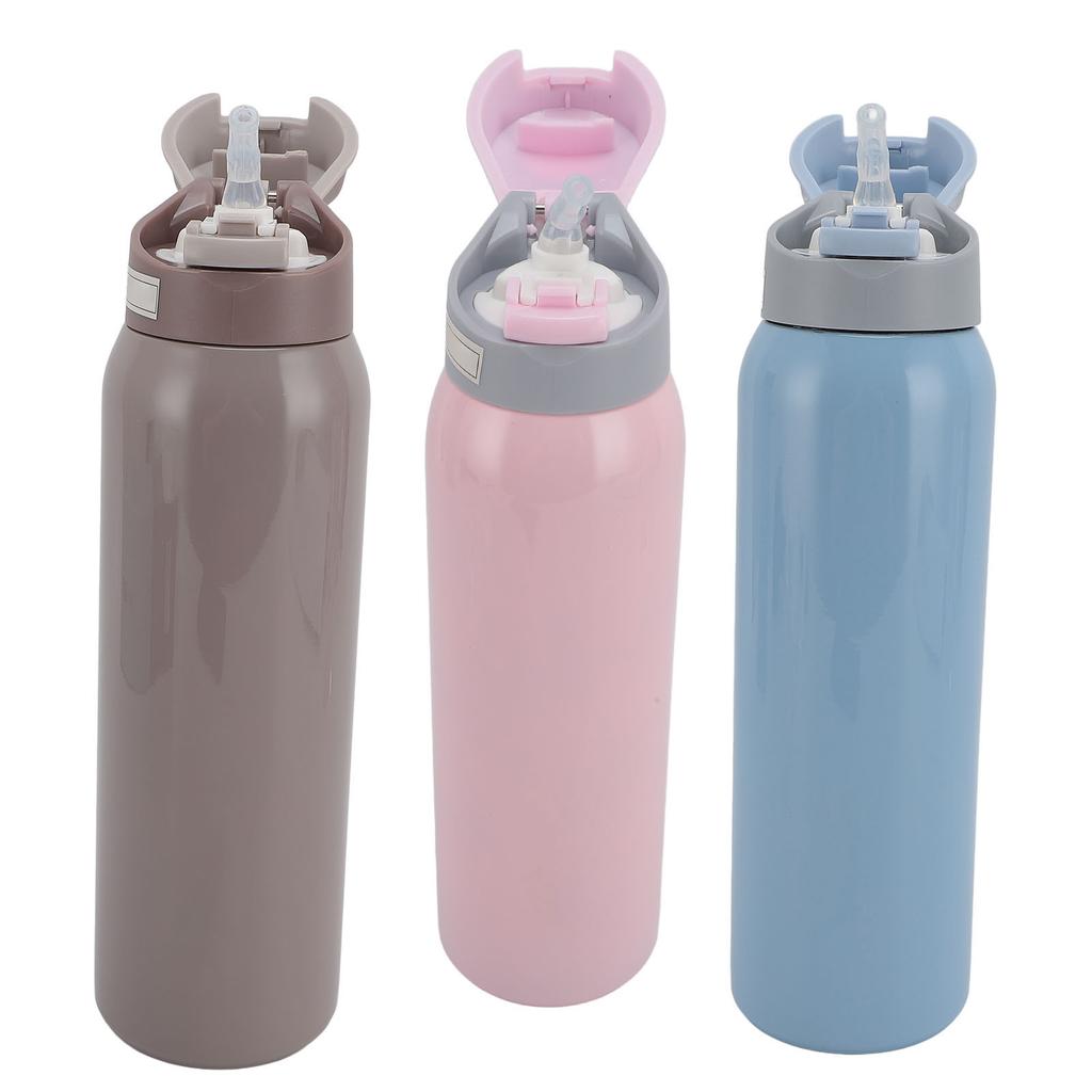 Insulated Stainless Steel Water Bottle with Gravity Ball Straw Vacuum Insulated Bottle for Elderly