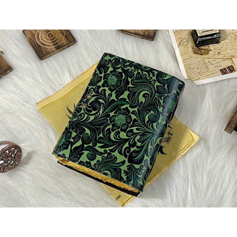 Leather Journal Handmade Notebook personalized Gifts for men & women Writing Journal Book of shadows Garden Flower Journal Gifts for Him Her